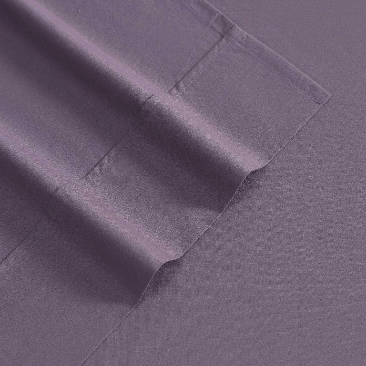 Eddie Bauer - Queen Sheet Set, Washed Percale Bedding Set with Deep Pockets, Super Soft, 100% Luxury Cotton with Smooth Percale Weave (Percale Purple, Queen)
