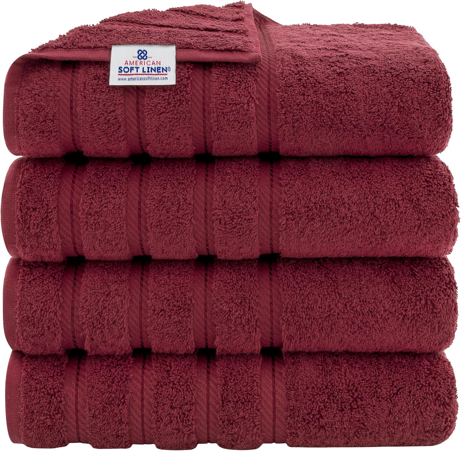 American Soft Linen Luxury 6 Piece Towel Set, 2 Bath Towels 2 Hand Towel 2 Washcloths, 600 GSM 100% Cotton Turkish Towels for Bathroom, Silver Grey Towel Sets