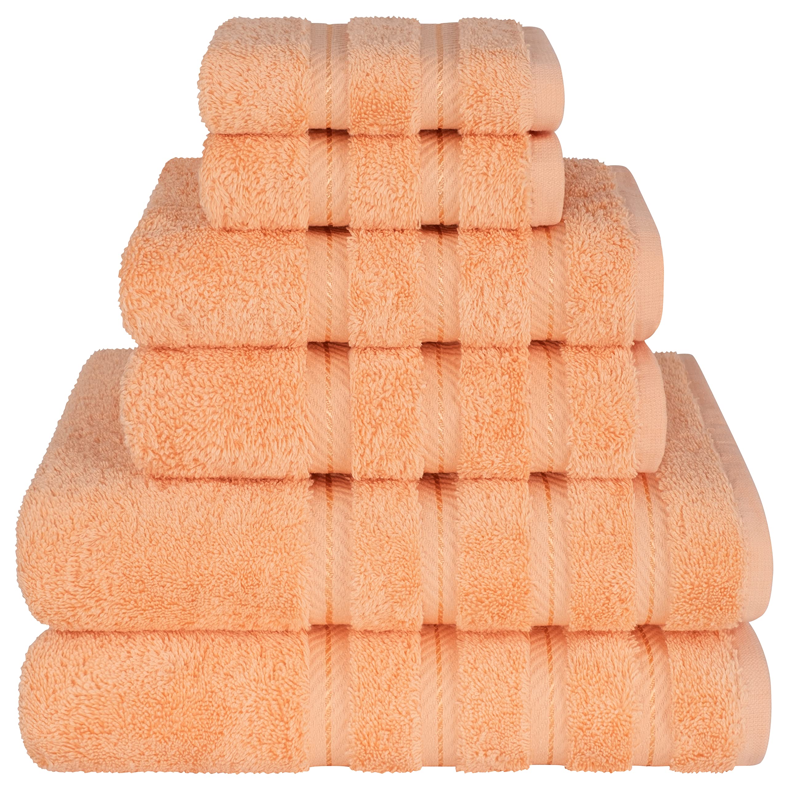 American Soft Linen Luxury 6 Piece Towel Set, 2 Bath Towels 2 Hand Towel 2 Washcloths, 600 GSM 100% Cotton Turkish Towels for Bathroom, Silver Grey Towel Sets