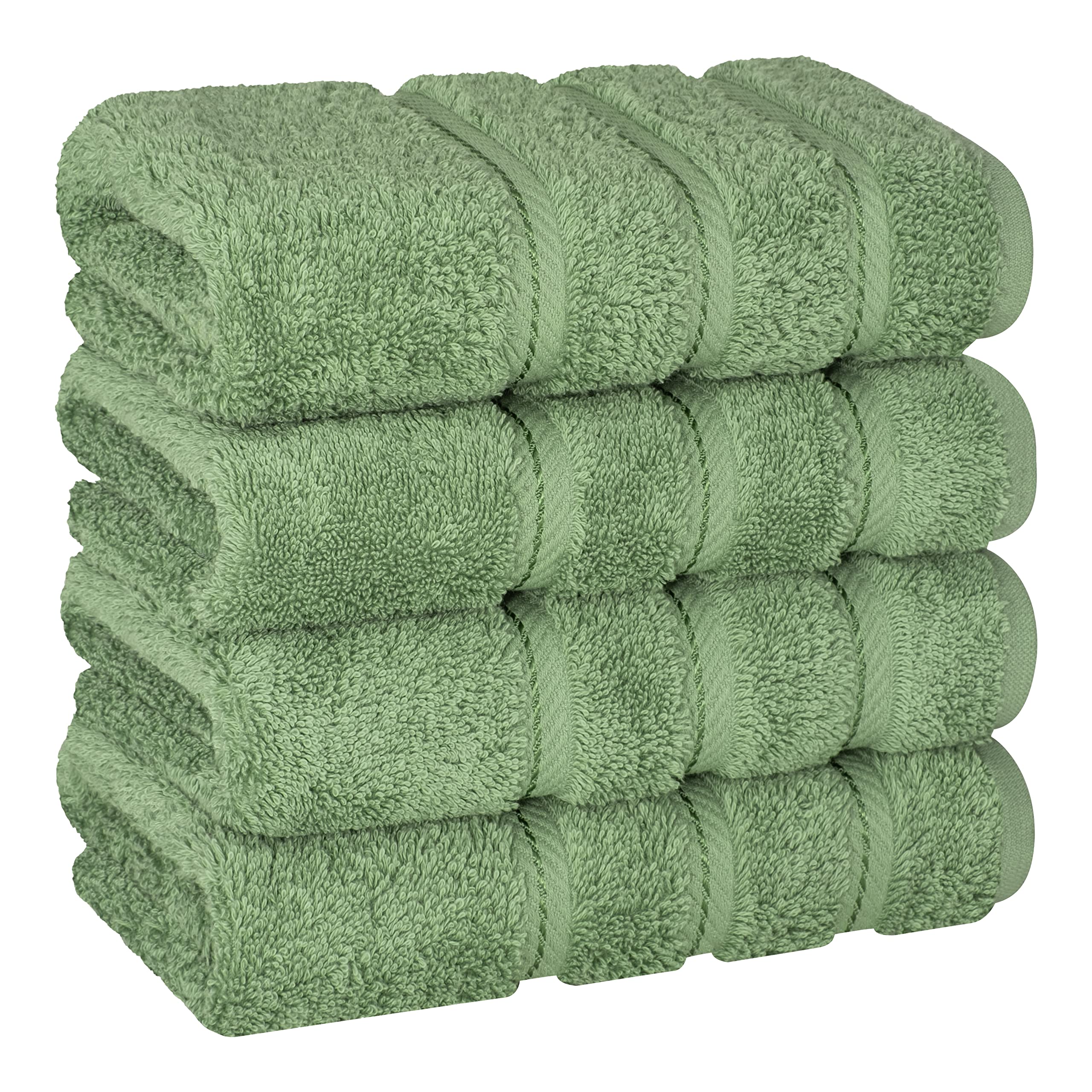 American Soft Linen Luxury 6 Piece Towel Set, 2 Bath Towels 2 Hand Towel 2 Washcloths, 600 GSM 100% Cotton Turkish Towels for Bathroom, Silver Grey Towel Sets