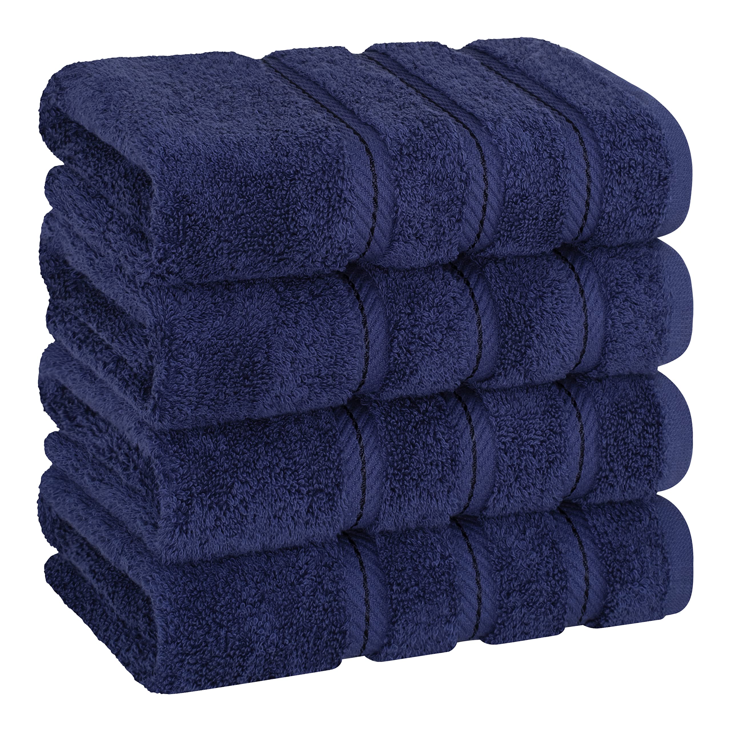 American Soft Linen Luxury 6 Piece Towel Set, 2 Bath Towels 2 Hand Towel 2 Washcloths, 600 GSM 100% Cotton Turkish Towels for Bathroom, Silver Grey Towel Sets