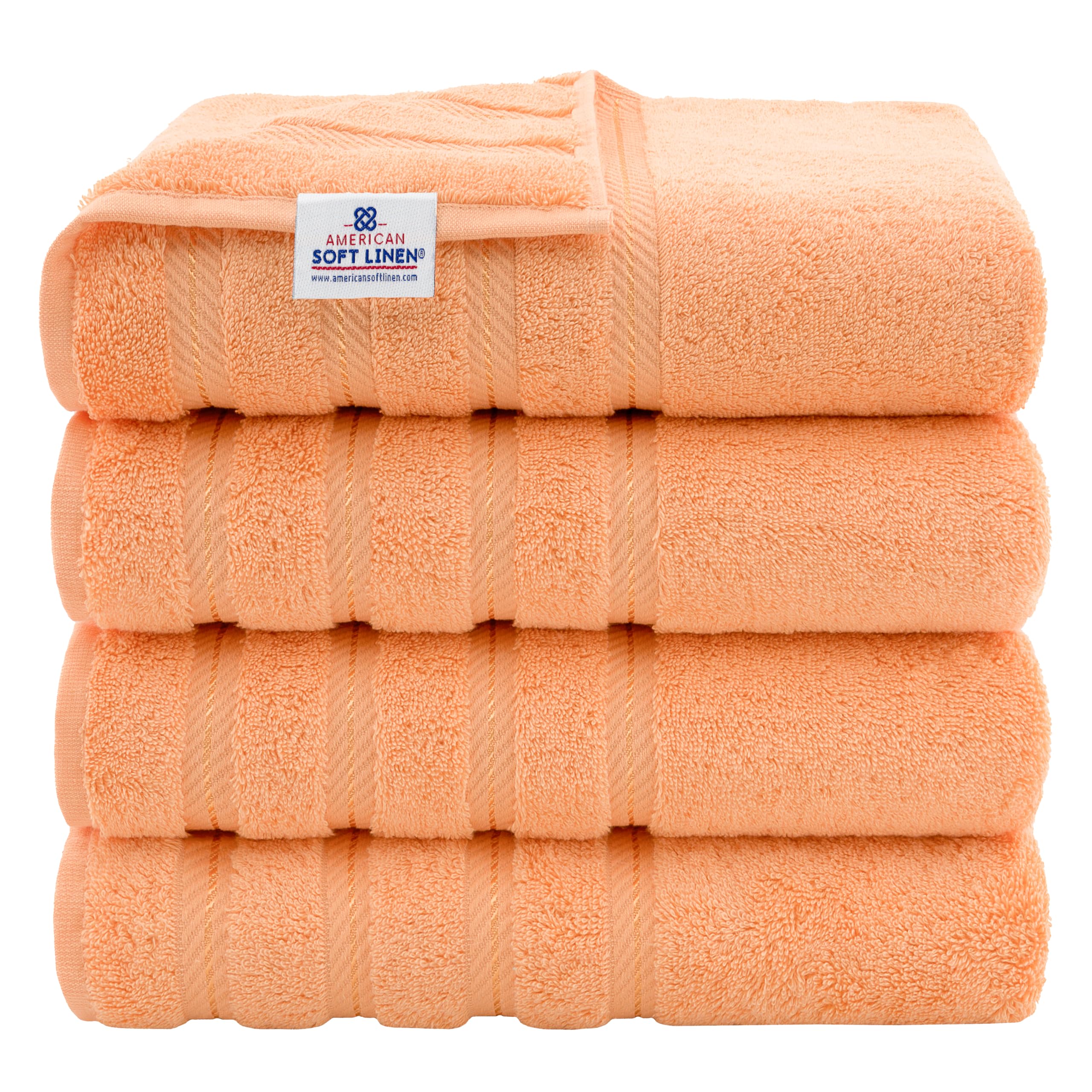 American Soft Linen Luxury 6 Piece Towel Set, 2 Bath Towels 2 Hand Towel 2 Washcloths, 600 GSM 100% Cotton Turkish Towels for Bathroom, Silver Grey Towel Sets