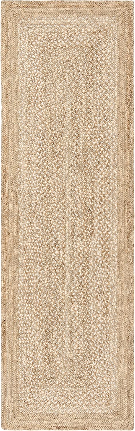 SAFAVIEH Natural Fiber Collection Runner Rug - 2'6" x 6', Natural & Ivory, Handmade Farmhouse Boho Coastal Rustic Jute, Ideal for High Traffic Areas in Living Room, Bedroom (NF885B)
