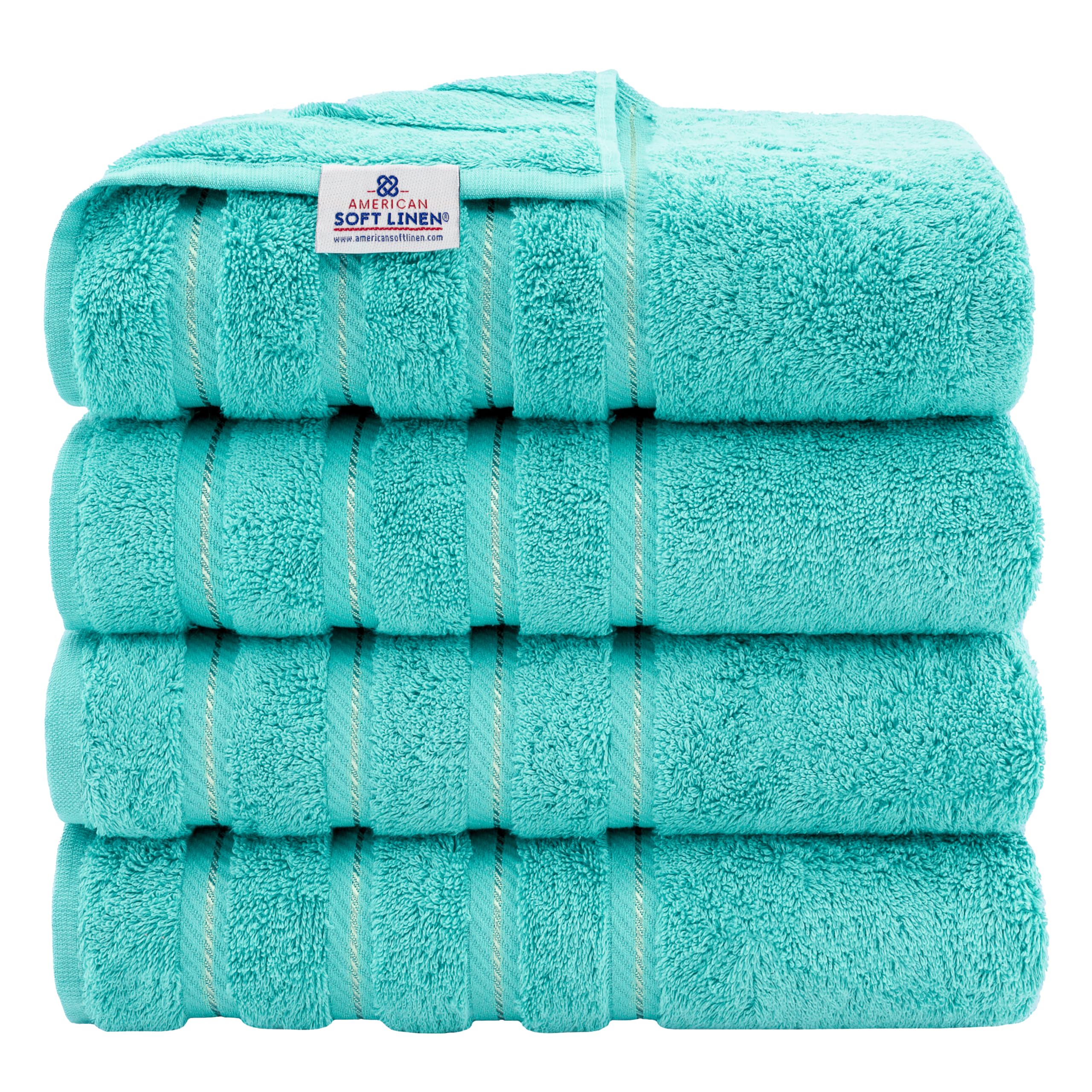American Soft Linen Luxury 6 Piece Towel Set, 2 Bath Towels 2 Hand Towel 2 Washcloths, 600 GSM 100% Cotton Turkish Towels for Bathroom, Silver Grey Towel Sets